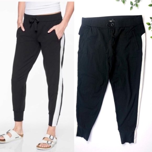 Athleta Black Metro Track Side Stripe Jogger - Picture 1 of 7
